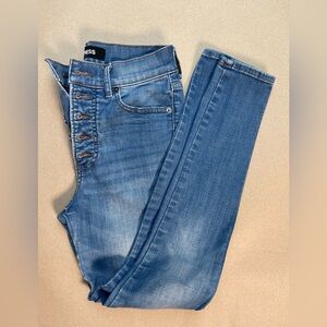 Express Blue Denim Women's High-Rise Ankle Legging Hyper Stretch Jeans 6L
